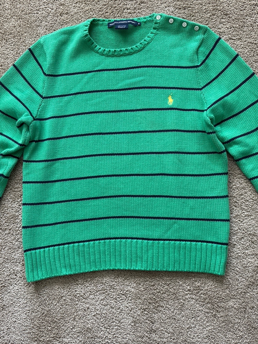 Ralph Lauren Sport Kelly Green Knit Crewneck Sweater